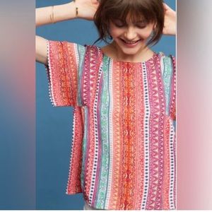 ANTHROPOLOGIE MAEVE MILLA PRINTED TOP